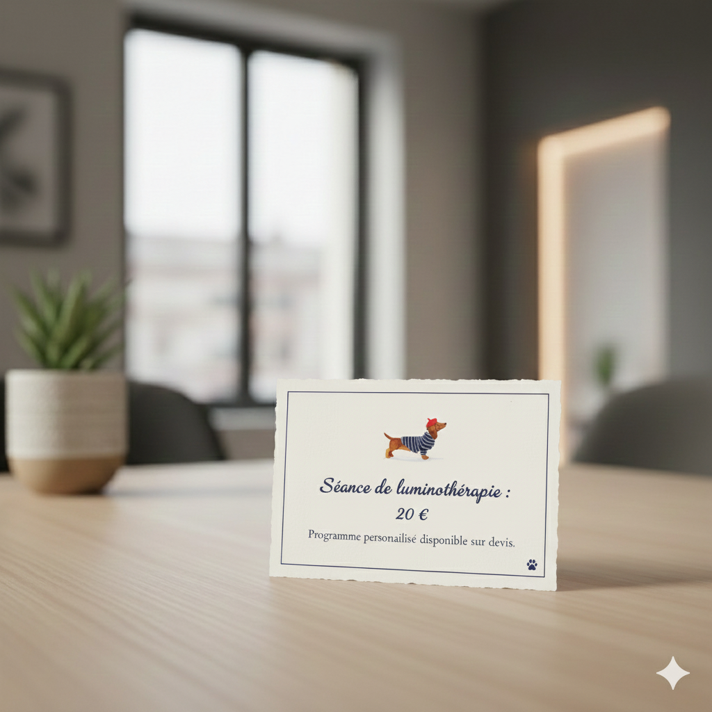 Carte de séance de luminothérapie